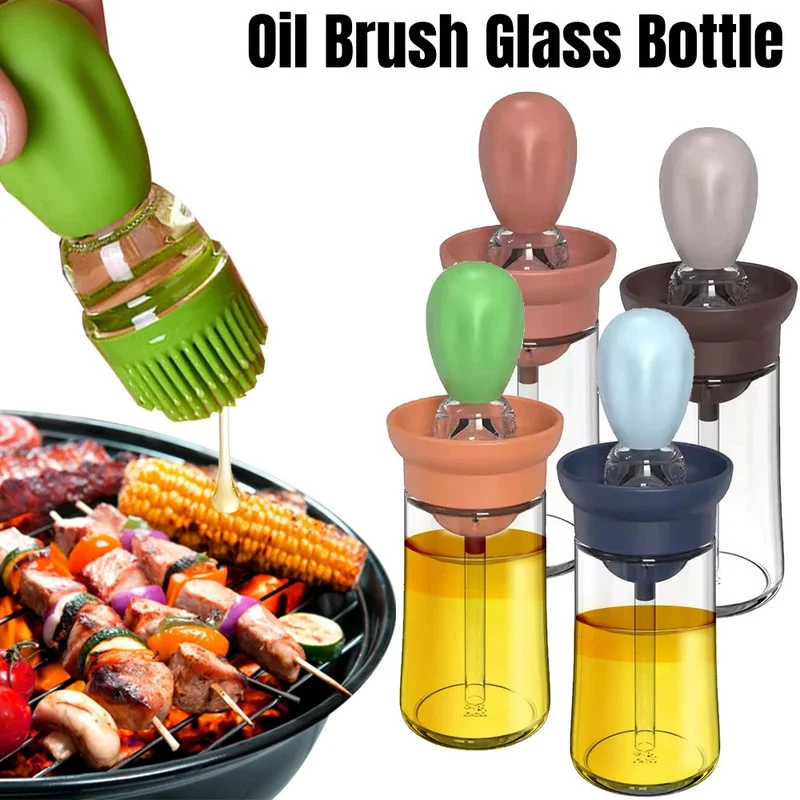 Oil Dispenser Bottle with Brush Kitchen Cooking Baking BBQ Grill Oil Brush 2 In 1 Kitchen Accessories Silicone Glass Oil Contain
Oil Dispenser Bottle with Brush Kitchen Cooking Baking BBQ Grill Oil Brush 2 In 1 Kitchen Accessories Silicone Glass Oil Contain