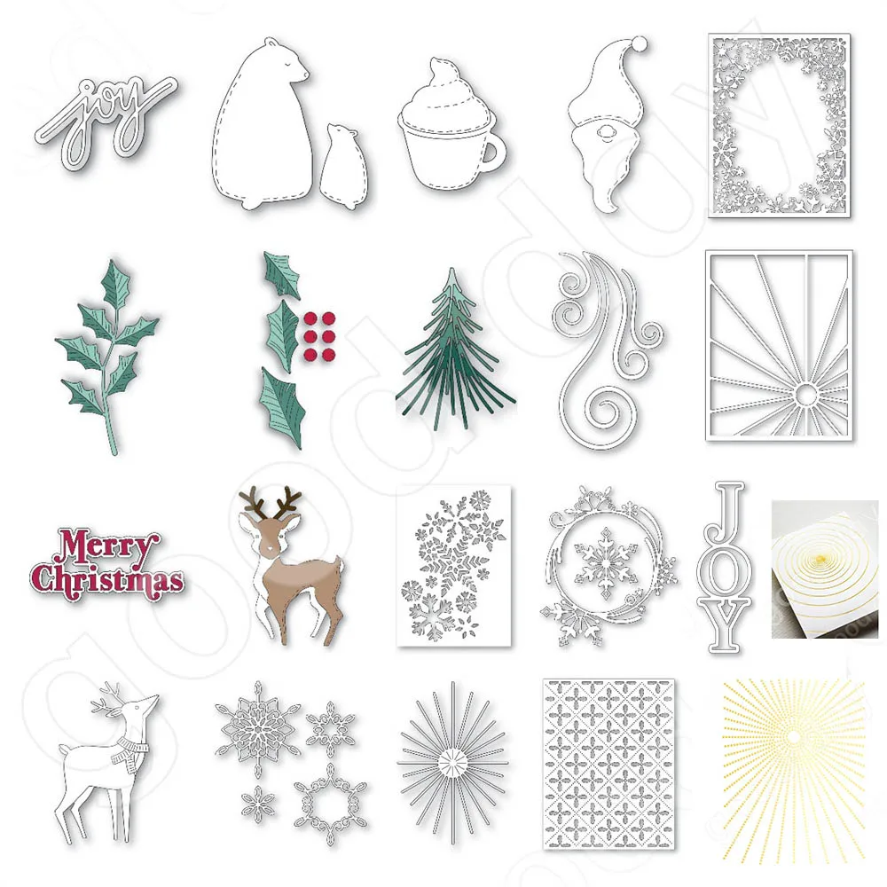 

Christmas New Elk Snowflake Metal Cutting Dies Hot Foil Scrapbook Diary Decoration Embossing Template Diy Greeting Card Handmade