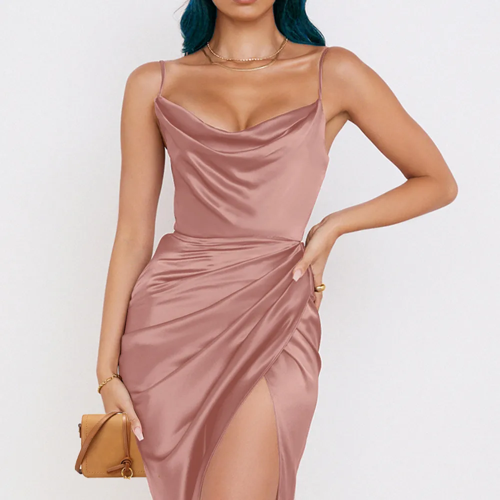 Vssjavun Elegant Long Satin Backless Dress Sexy Slit Straps Prom Long Dresses for Women Summer Party Evening Maxi Silk Dress
Vssjavun Elegant Long Satin Backless Dress Sexy Slit Straps Prom Long Dresses for Women Summer Party Evening Maxi Silk Dress