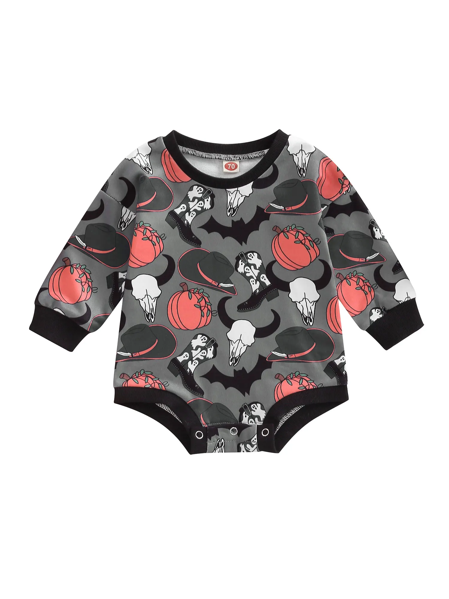 Newborn Halloween Bodysuit Toddler Pumpkin Bull Head Bat Hat Print Round Neck Long Sleeve Romper
Newborn Halloween Bodysuit Toddler Pumpkin Bull Head Bat Hat Print Round Neck Long Sleeve Romper