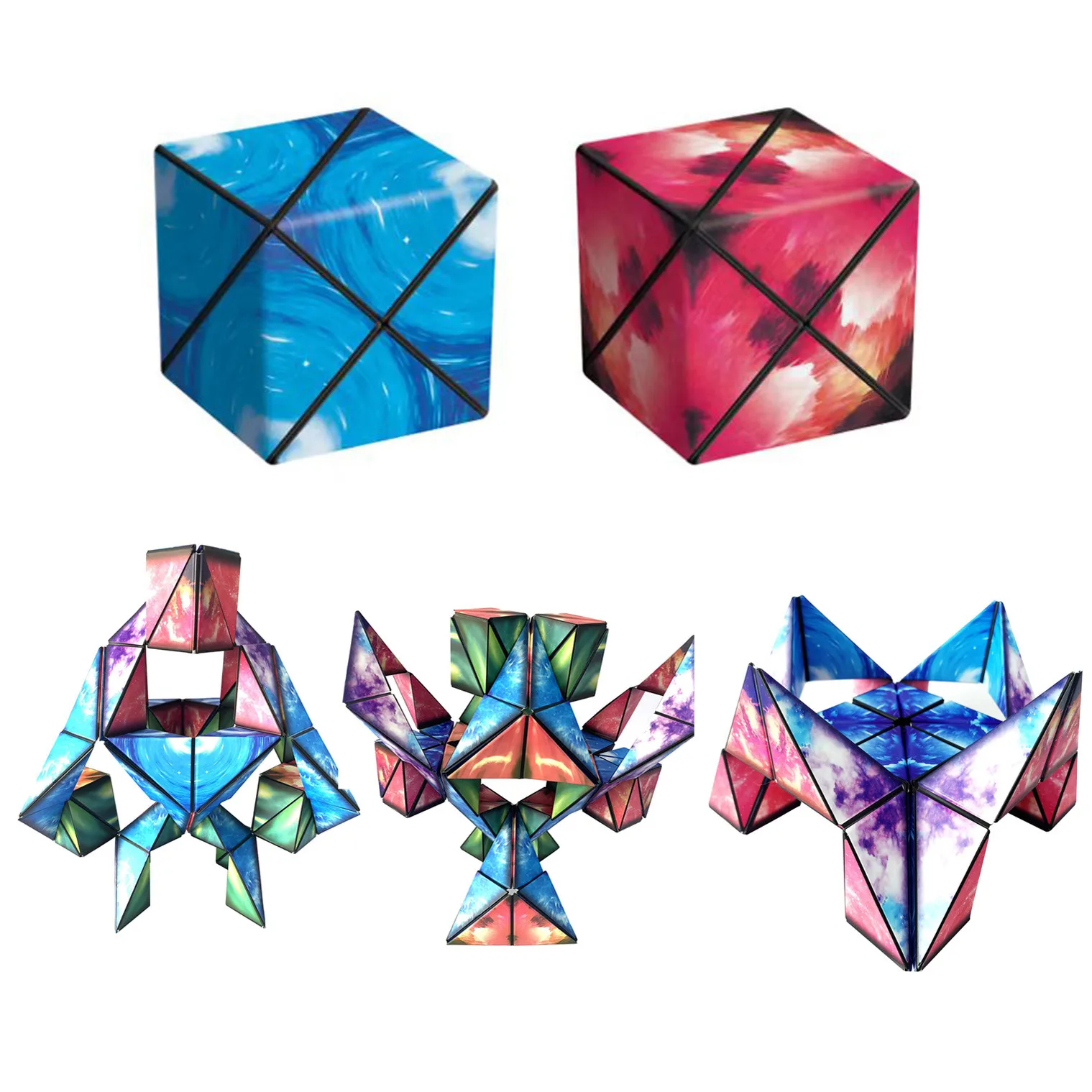 

Variety Geometric Changeable Magnetic Magic Cube Anti Stress 3d Decompression Hand Flip Puzzle Cube Kids Reliever Fidget Toy