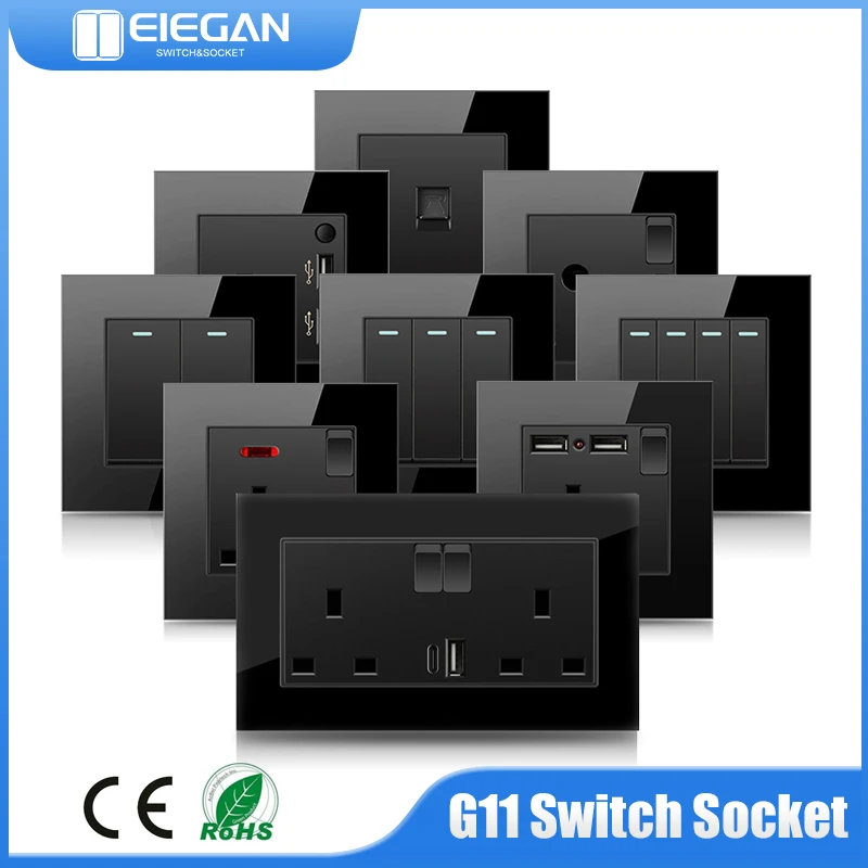 PSSRISE Tempered Glass Panel UN Wall Switch Socket Power 1/2/3 Gang 2 Way Light Water Heater Switch On / Off With LED Indicator
PSSRISE Tempered Glass Panel UN Wall Switch Socket Power 1/2/3 Gang 2 Way Light Water Heater Switch On / Off With LED Indicator