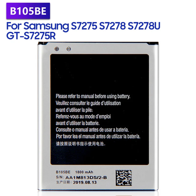 Сменный аккумулятор B105BE для Samsung S7275 S7278 S7278U GT-S7275R, аккумуляторная батарея 1800 мАч
Сменный аккумулятор B105BE для Samsung S7275 S7278 S7278U GT-S7275R, аккумуляторная батарея 1800 мАч