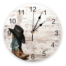 Hats Wooden Symbols Shoes Bedroom Wall Clock Large Modern Kitchen Dinning Round Wall Clocks Watches Living Room Watch Home Decor
