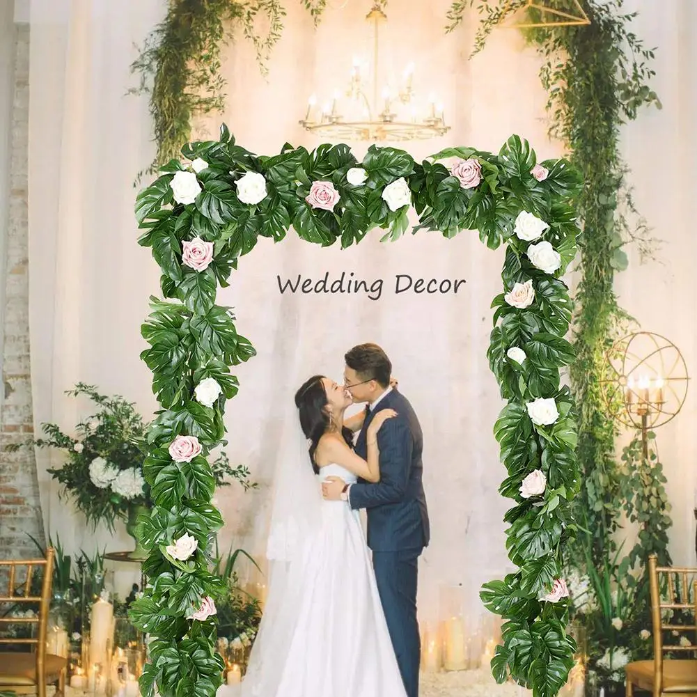 Artificial Monstera Leaf Plant Rattan Wreath String for Indoor Wedding Home Decor 
Artificial Monstera Leaf Plant Rattan Wreath String for Indoor Wedding Home Decor