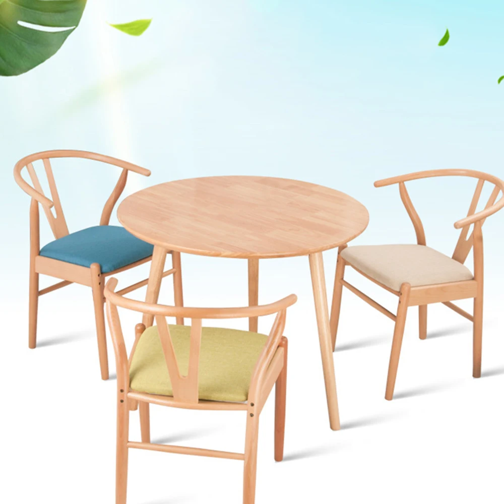 

Новый круглый стол из чистого массива дерева с прямыми ножками, мебель для гостиной, Экологичная, прочная и крепкая