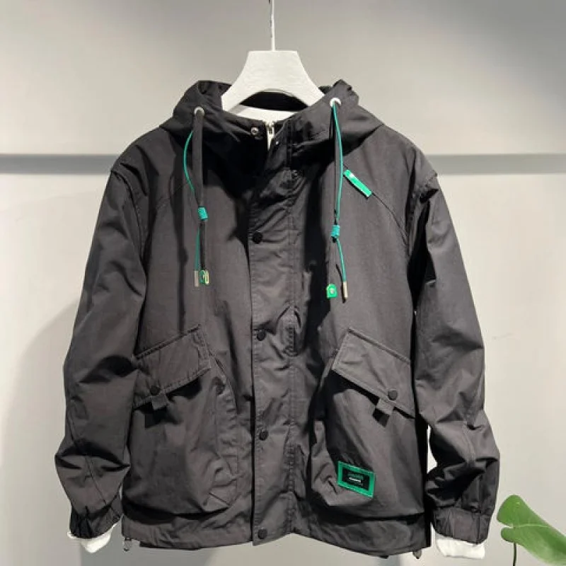 Мужская куртка с капюшоном Новинка весна-осень модные короткие повседневные универсальные Топы Мужское пальто трендовая мужская одежда 
Мужская куртка с капюшоном Новинка весна-осень модные короткие повседневные универсальные Топы Мужское пальто трендовая мужская одежда