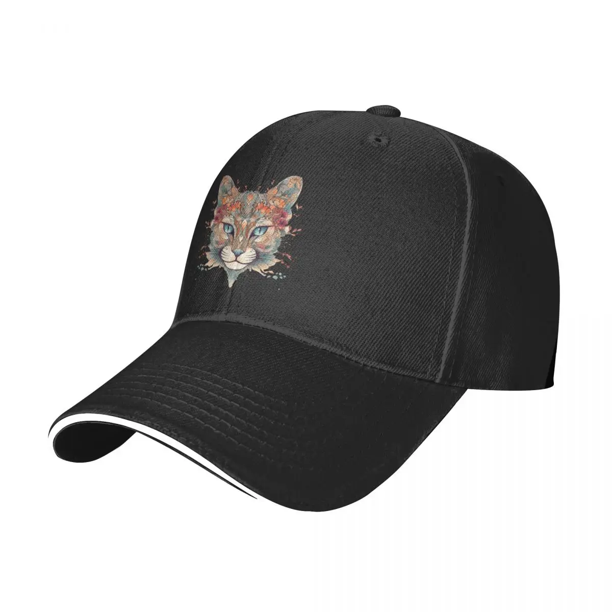

Cat Baseball Cap Animal Floral Mandala Trendy Trucker Hat Spring Unisex-Teens University Logo Snapback Cap