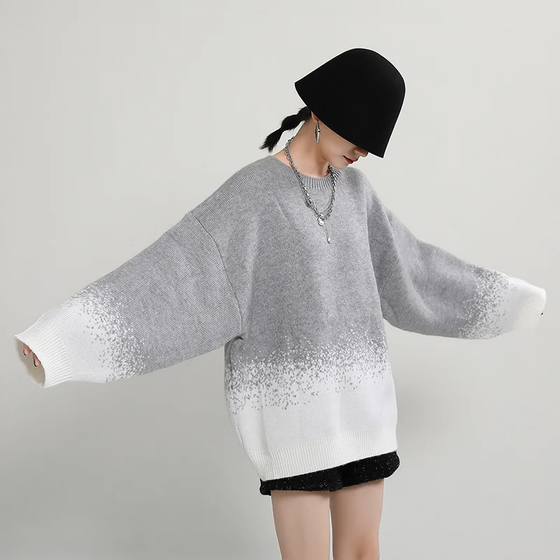 Gradient Sweaters Women Autumn Winter Loose Pullovers Thin Mid-length Jumpers Round Neck Knit Graffiti Dolman-sleeve Outerwear
Gradient Sweaters Women Autumn Winter Loose Pullovers Thin Mid-length Jumpers Round Neck Knit Graffiti Dolman-sleeve Outerwear