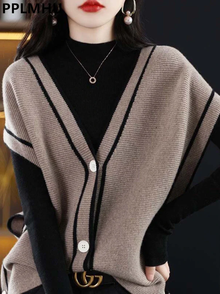 Korean Knitted Vest Cardigan Women Elegant V-neck Sleeveless Sweater Tops Casual Knitwear Chaleco Coats New Malhas Waistcoats
Korean Knitted Vest Cardigan Women Elegant V-neck Sleeveless Sweater Tops Casual Knitwear Chaleco Coats New Malhas Waistcoats