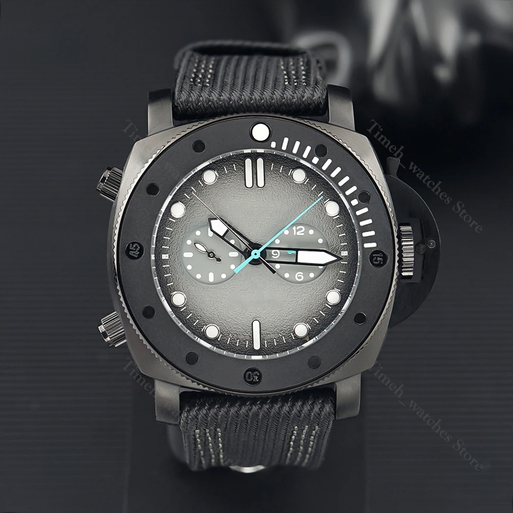 

2022 Men's Mechanical Top Luxury Brand Dark Grey Dial Rubber Strap 47mm Automatic Watch Reloj Homb