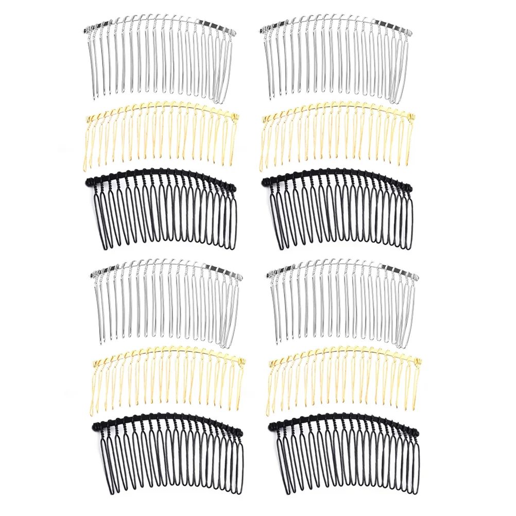 

Hair Comb Side Combs Metal Women Bridal Slide Pin Clip Teeth Clips Insert Plain French Womens Vintage Slides