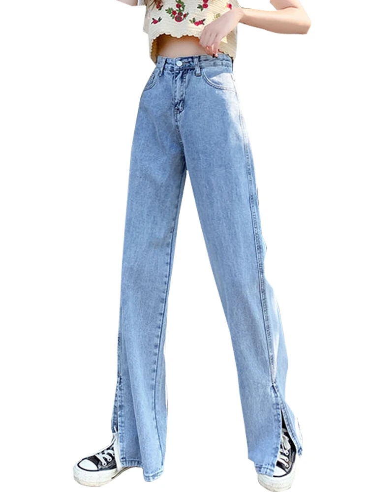 Slit wide-leg jeans women's straight loose high-waisted 2023 wide-leg spring autumn simple daddy pants
Slit wide-leg jeans women's straight loose high-waisted 2023 wide-leg spring autumn simple daddy pants