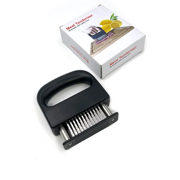 The new 48-needle pine meat device stainless steel steak tenderer broken tendon pine meat needle kitchen gadget spot batch 
The new 48-needle pine meat device stainless steel steak tenderer broken tendon pine meat needle kitchen gadget spot batch