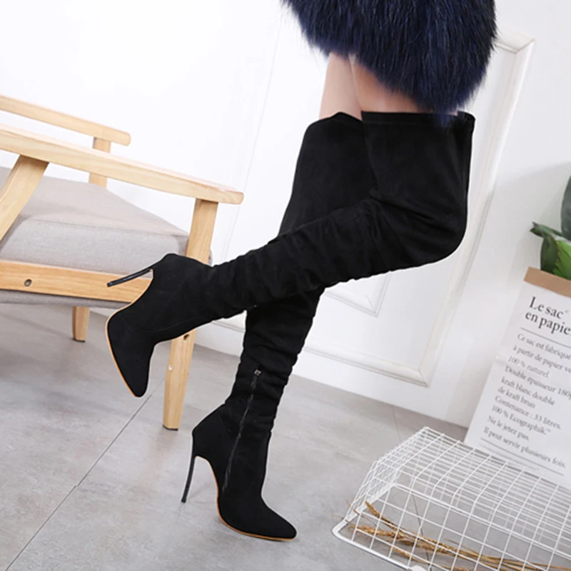 Over-the-knee Boots Women Winter Pointed Toe Stilettos Suede Stretch Boot Lady Long Tube High Quality Modern Boot Botas de mujer
Over-the-knee Boots Women Winter Pointed Toe Stilettos Suede Stretch Boot Lady Long Tube High Quality Modern Boot Botas de mujer