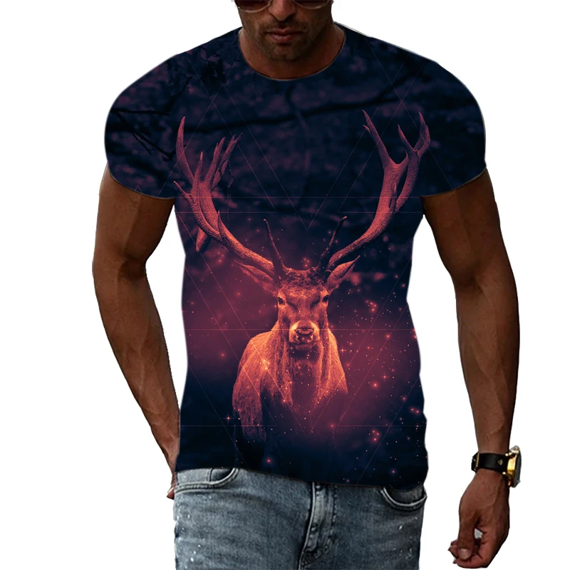 Summer Fashion Casual Men's T-shirt Creative Reindeer Figure 3D Printing Personality Trendy Round Neck Large Size Short Sleeves
Summer Fashion Casual Men's T-shirt Creative Reindeer Figure 3D Printing Personality Trendy Round Neck Large Size Short Sleeves