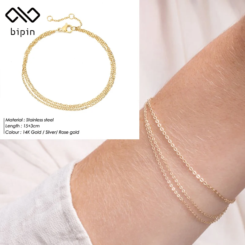 Bipin Fashion Stainless Steel Bracelet Multilayer Thin Chain Bracelet Women Fashion Jewelry 2022
Bipin Fashion Stainless Steel Bracelet Multilayer Thin Chain Bracelet Women Fashion Jewelry 2022