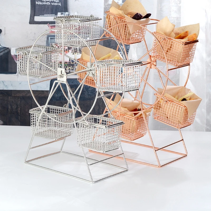 Подставка из нержавеющей стали, в виде колеса обозрения, жареная продукция стойка, для хранения еды 
Подставка из нержавеющей стали, в виде колеса обозрения, жареная продукция стойка, для хранения еды