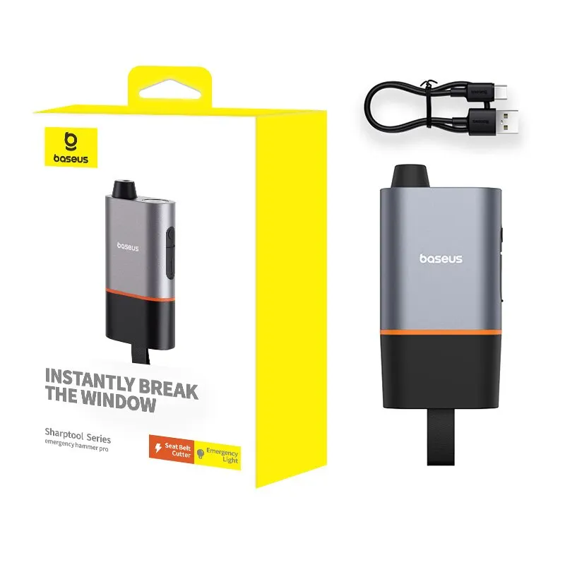 Автомобильный Аварийный Молоток Baseus 3-в-1 U-образный Резак Для Ремней Безопасности, Оконный Выключатель И Фонарик
Автомобильный Аварийный Молоток Baseus 3-в-1 U-образный Резак Для Ремней Безопасности, Оконный Выключатель И Фонарик