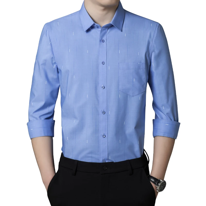Men's Bamboo Fiber Dress Shirts Slim Fit Plaid Striped Long Sleeve Causal Button Down Shirts Men Elastic Non Iron Easy Care
Men's Bamboo Fiber Dress Shirts Slim Fit Plaid Striped Long Sleeve Causal Button Down Shirts Men Elastic Non Iron Easy Care