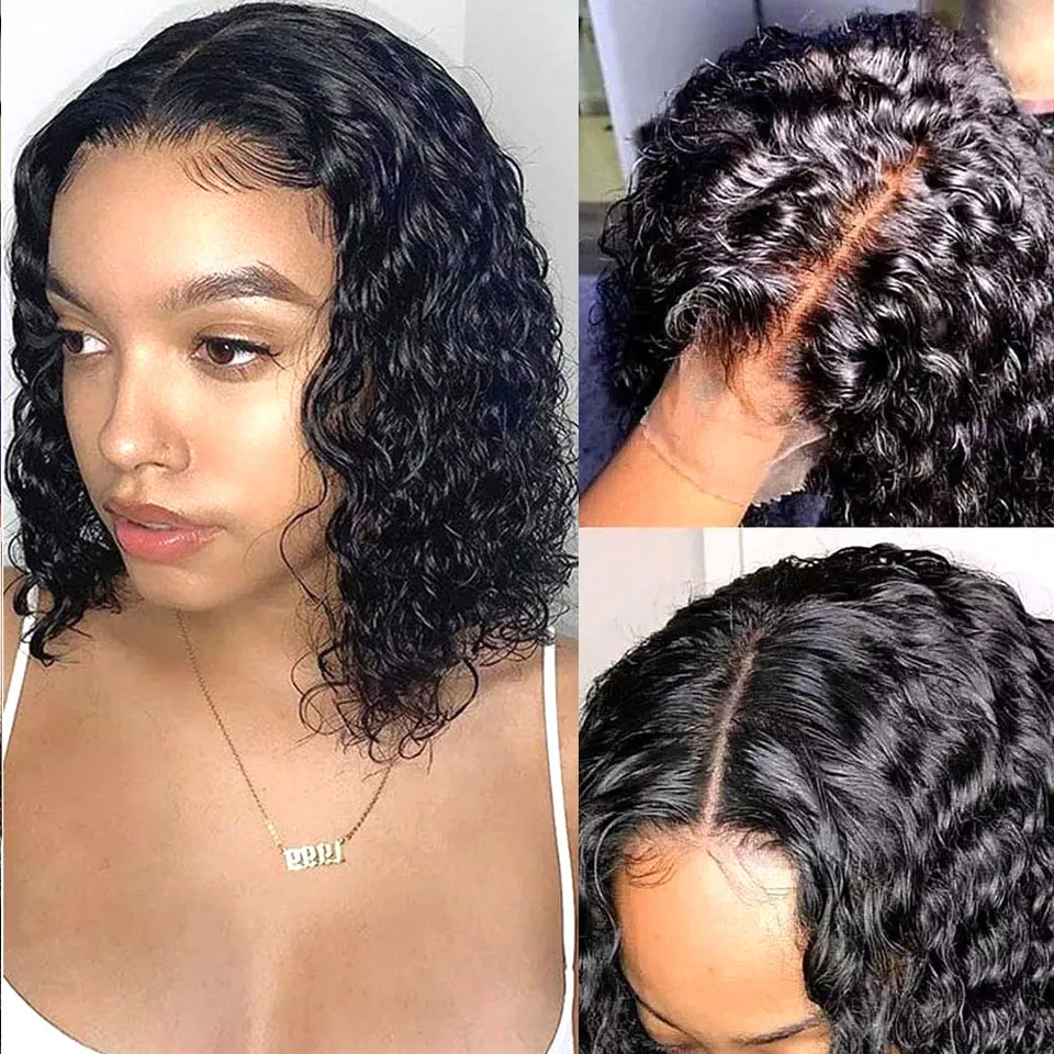 Short Curly Human Hair Wigs Bob Water Wave Lace Front Human Hair Wig 13x4x1 Transparent Human Hair Lace Frontal Closure Wigs
Short Curly Human Hair Wigs Bob Water Wave Lace Front Human Hair Wig 13x4x1 Transparent Human Hair Lace Frontal Closure Wigs