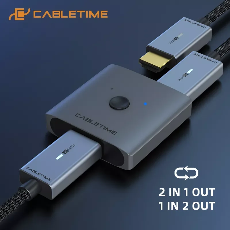 CABLETIME HDMI Splitter 4K 60Hz 1x2/2x1 Adapter HDMI Switcher 2 in 1 Converter for latop Macbook Air HDTV PS4 HDMI Switch C355
CABLETIME HDMI Splitter 4K 60Hz 1x2/2x1 Adapter HDMI Switcher 2 in 1 Converter for latop Macbook Air HDTV PS4 HDMI Switch C355