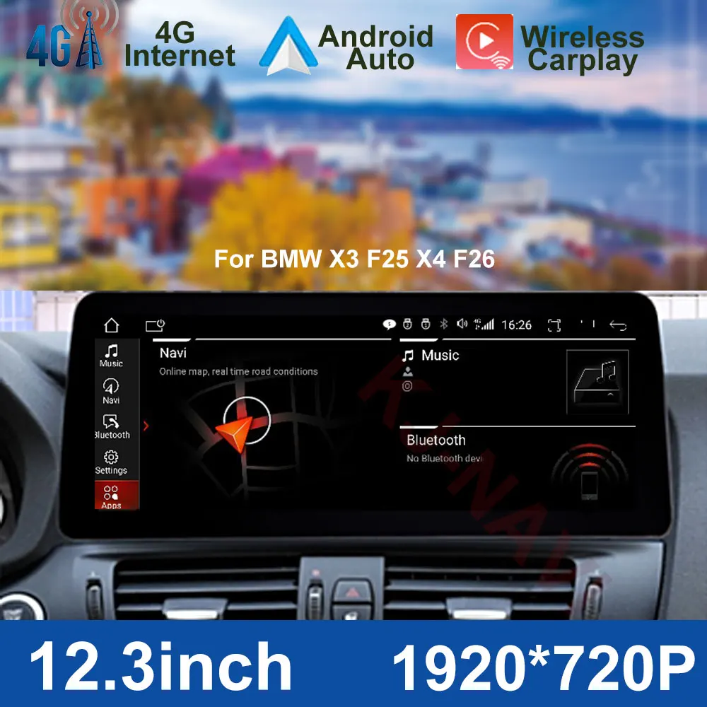 Carplay 12.3" 1920*720P Android 12.0 Auto Radio Stereo-Player 4G Wifi Multimedia GPS Navigation For BMW X3 F25 X4 F26 System
Carplay 12.3" 1920*720P Android 12.0 Auto Radio Stereo-Player 4G Wifi Multimedia GPS Navigation For BMW X3 F25 X4 F26 System