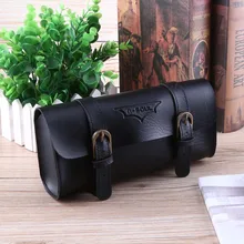 Retro Bicycle Tail Bag PU Leather Cycling Bike Saddle Bag Convenience Tool for Travel for Riding Storage Container