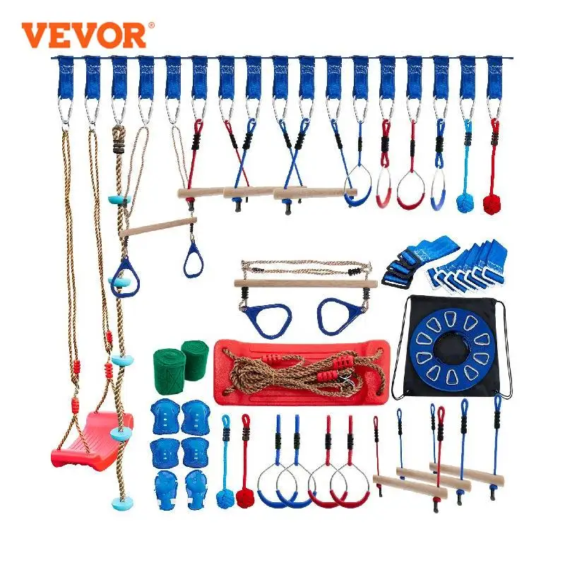 VEVOR 80' Ninja Warrior Obstacle Course for Kids, Ninjia Slackline with 10 Hanging Attachment,Swing, Ninja Wheel, Monkey Bars
VEVOR 80' Ninja Warrior Obstacle Course for Kids, Ninjia Slackline with 10 Hanging Attachment,Swing, Ninja Wheel, Monkey Bars