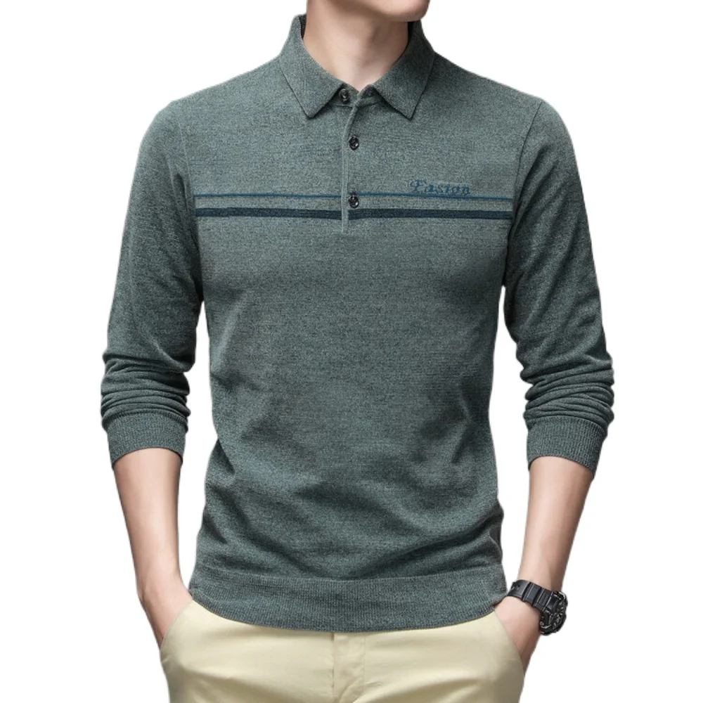 Мужская Повседневная рубашка-поло с отложным воротником и длинными рукавами, дышащие шерстяные вязаные деловые топы высокого качества
Мужская Повседневная рубашка-поло с отложным воротником и длинными рукавами, дышащие шерстяные вязаные деловые топы высокого качества