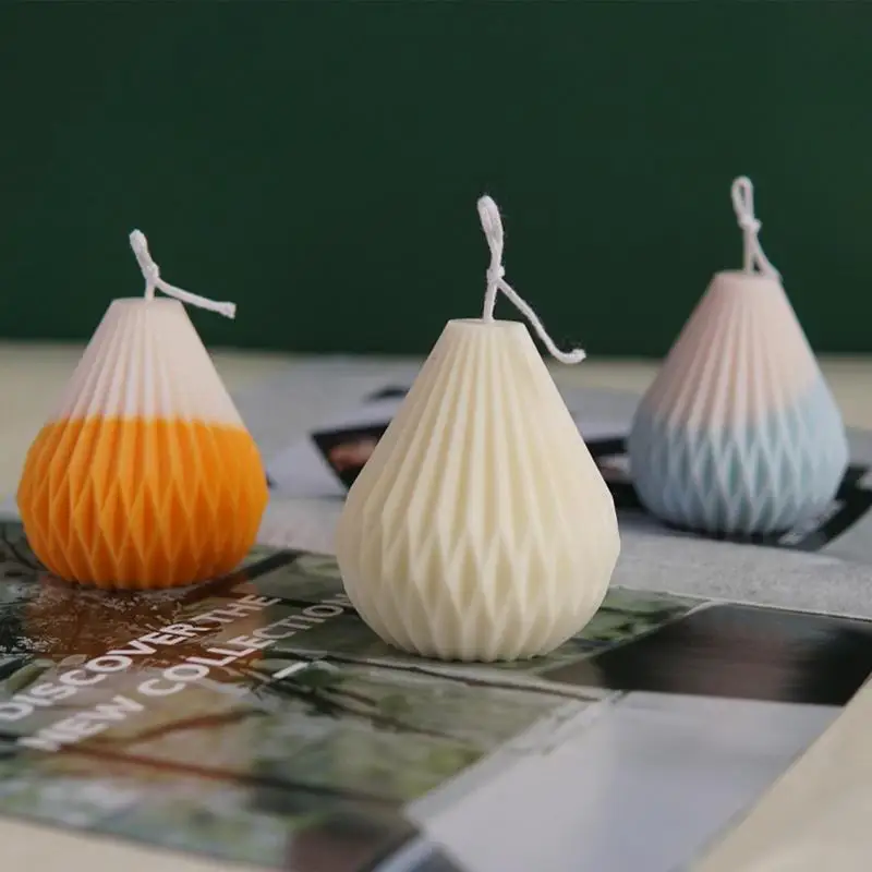 Geometric Candle Mold 3D Pear Shape Silicone Mold With Geometric Lines DIY Aromatherapy Mould
Geometric Candle Mold 3D Pear Shape Silicone Mold With Geometric Lines DIY Aromatherapy Mould