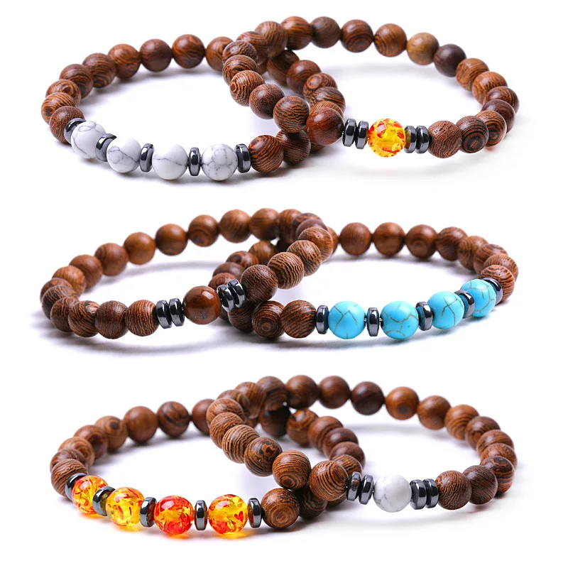 15pcs Wood Bead Strands Hematite Howlite Kallaite Bracelet Friendship Couples Beach Leisure Hand String
15pcs Wood Bead Strands Hematite Howlite Kallaite Bracelet Friendship Couples Beach Leisure Hand String