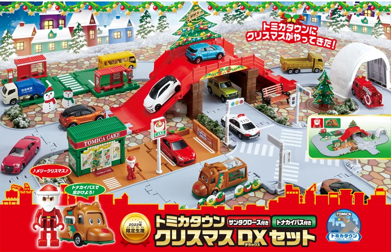 

Takara Tomy Tomica Town Christmas DX Set w/Santa Claus & Reindeer Bus