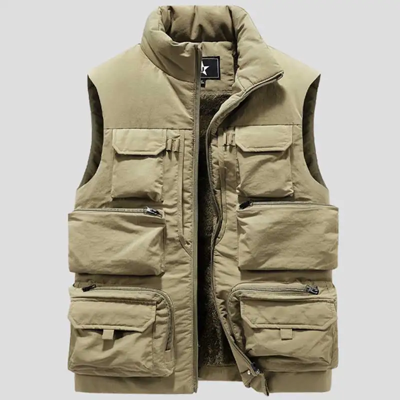 Autumn Winter Plush Vest Men Thick Warm Sleeveless Parka Men Windproof Multi Pock Cargo Vest Jacket For Men Fishing Vest Male
Autumn Winter Plush Vest Men Thick Warm Sleeveless Parka Men Windproof Multi Pock Cargo Vest Jacket For Men Fishing Vest Male