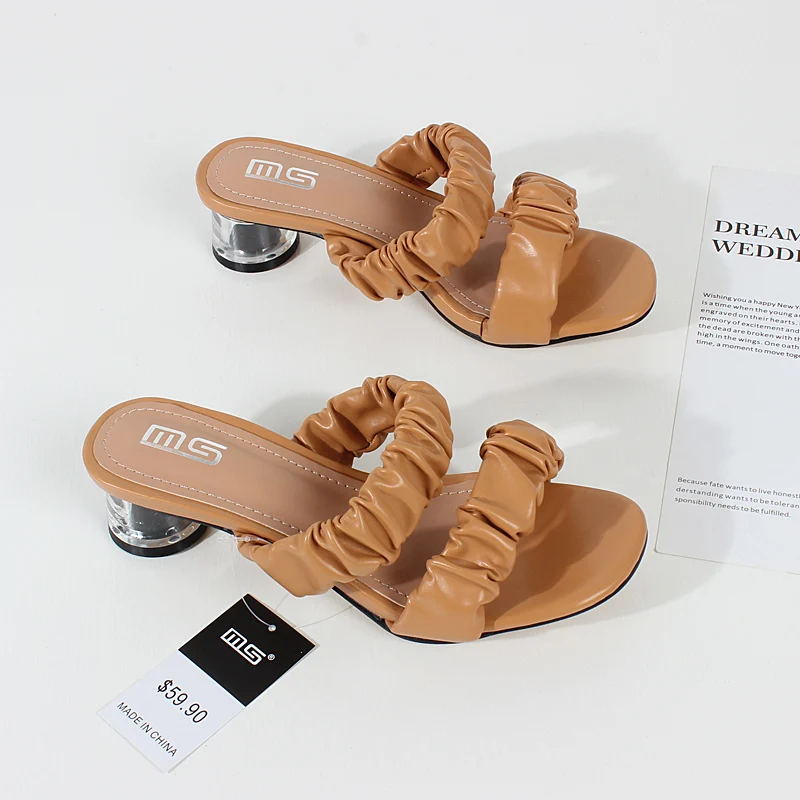 Summer New Fashion Women Sandals Pleated Material Open Toe mid-heel Sandals Soft And Comfortable Women Shoes
Summer New Fashion Women Sandals Pleated Material Open Toe mid-heel Sandals Soft And Comfortable Women Shoes