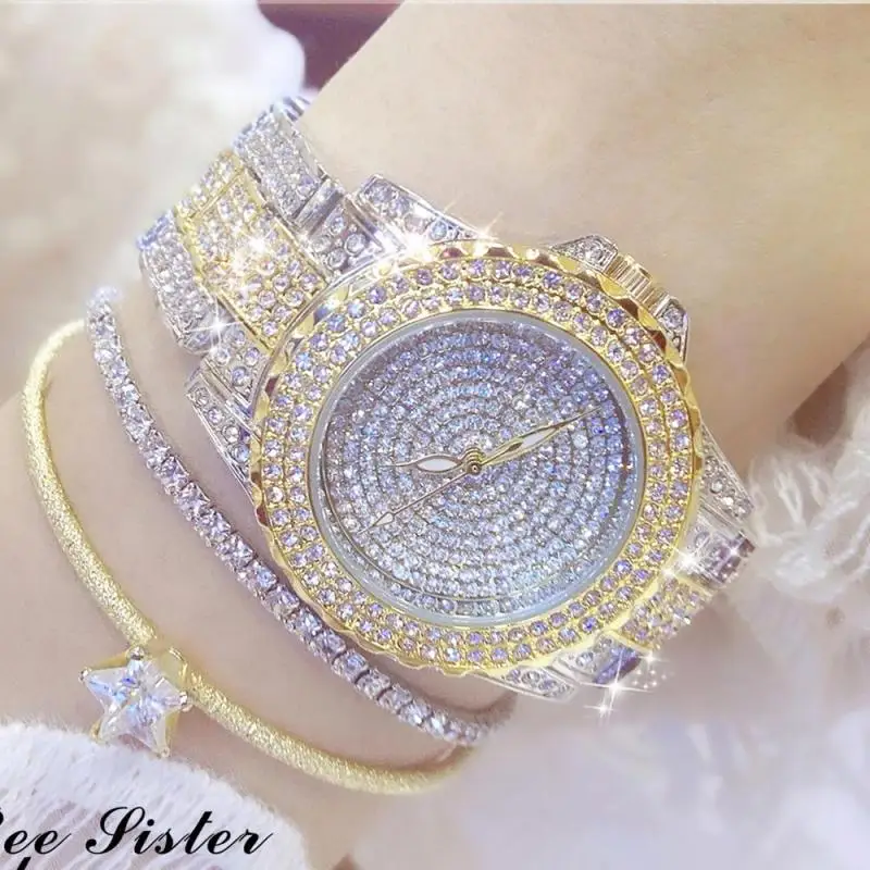 SMVPFull Diamond Watches Gold Women Crystal Luxury Brand Bling Rhinestone Wrist Watch Ladies Stainless Steel Clock Relogio Femin
SMVPFull Diamond Watches Gold Women Crystal Luxury Brand Bling Rhinestone Wrist Watch Ladies Stainless Steel Clock Relogio Femin