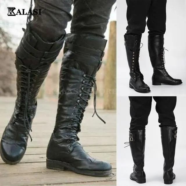 Medieval Steampunk Cosplay Boots Men Winter Larp Viking Pirate PU Leather Shoes Carnival Party Fancy Knight Boots
Medieval Steampunk Cosplay Boots Men Winter Larp Viking Pirate PU Leather Shoes Carnival Party Fancy Knight Boots