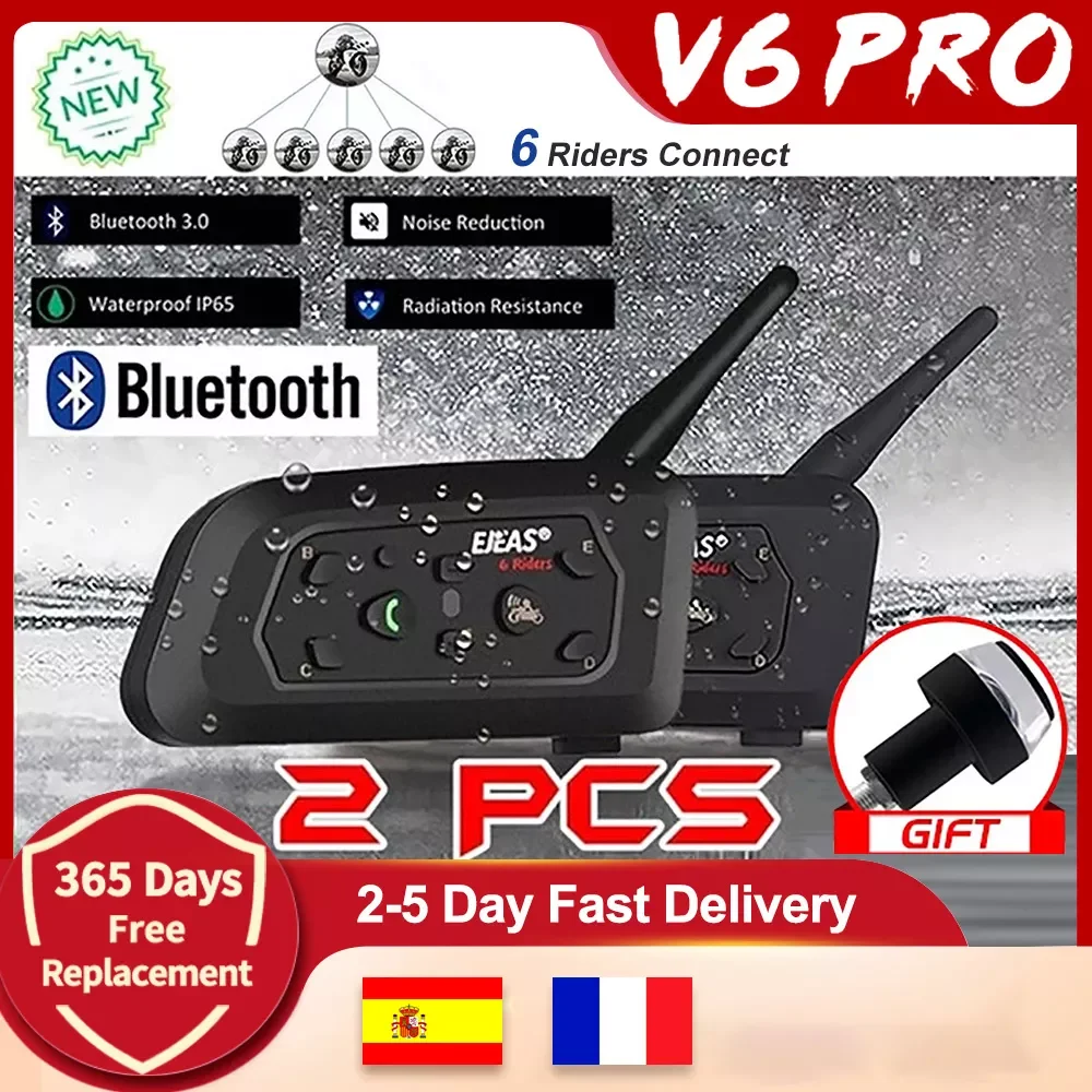 QPLOVE 2pcs EJEAS V6 Pro intercom 1200m motorcycle bluetooth helmet intercom CSR Chip 2.4GHz FM 6 Riders 8H Turn signal lamp
QPLOVE 2pcs EJEAS V6 Pro intercom 1200m motorcycle bluetooth helmet intercom CSR Chip 2.4GHz FM 6 Riders 8H Turn signal lamp