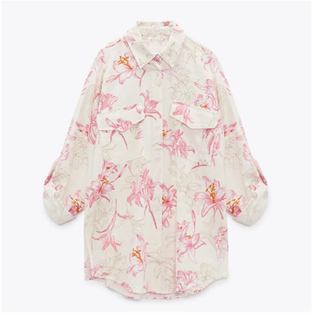 PB&ZA spring and summer new women's retro wild roll-edge sleeves with buttons and lapel linen loose long-sleeved shirts 2920/664
PB&ZA spring and summer new women's retro wild roll-edge sleeves with buttons and lapel linen loose long-sleeved shirts 2920/664