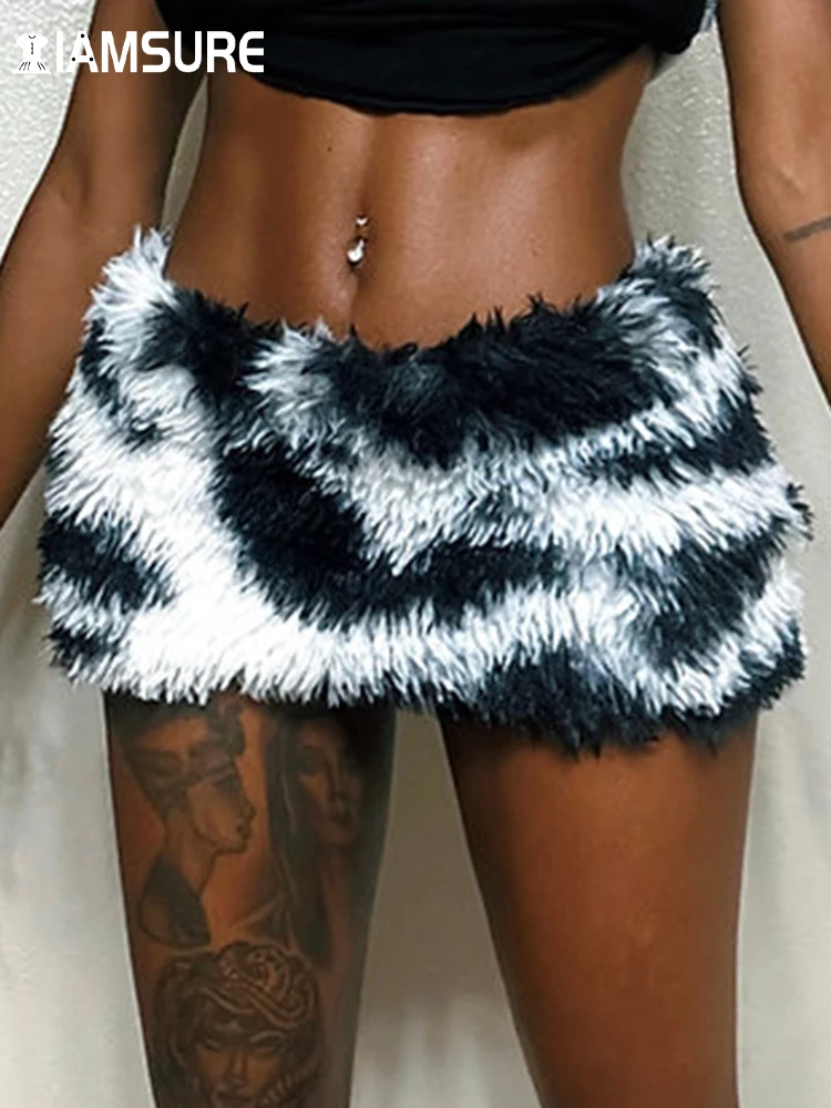 IAMSURE Sexy Furry Animal Super Short Skirts Y2K Slim Low-Waisted Mini Skirts Women 2023 Autumn Winter Fashion Ladies Streetwear
IAMSURE Sexy Furry Animal Super Short Skirts Y2K Slim Low-Waisted Mini Skirts Women 2023 Autumn Winter Fashion Ladies Streetwear