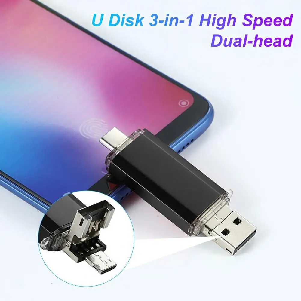 U Disk 3-in-1 High Speed Dual-head 16GB/32GB/64GB OTG Type-C/Micro USB/USB Flash Disk Pen Drive for Smartphone
U Disk 3-in-1 High Speed Dual-head 16GB/32GB/64GB OTG Type-C/Micro USB/USB Flash Disk Pen Drive for Smartphone