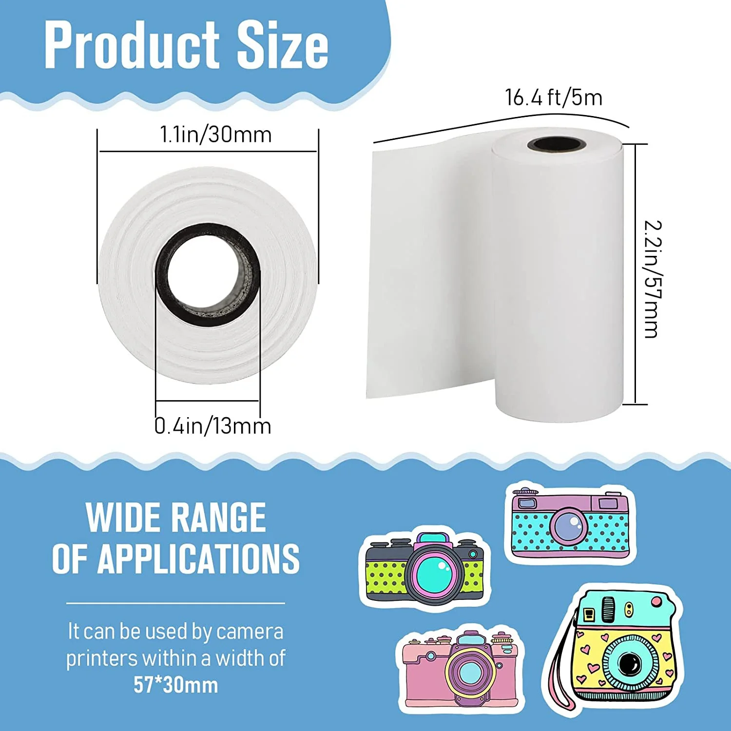 Kids Camera Print Paper,12 Rolls 57x30mm with Core Photo Print Thermal Paper Rolls Instant Print Camera Refill Paper
Kids Camera Print Paper,12 Rolls 57x30mm with Core Photo Print Thermal Paper Rolls Instant Print Camera Refill Paper