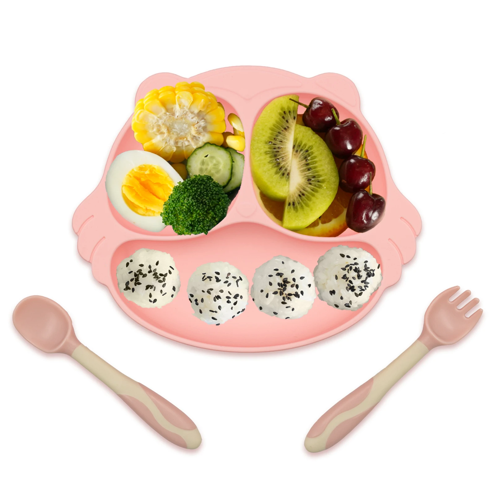 

Детская обеденная тарелка CUAIBB, детская Тарелка на присоске, тренировочная посуда для малышей, набор ретро-тарелки для кормления детей, без Б...