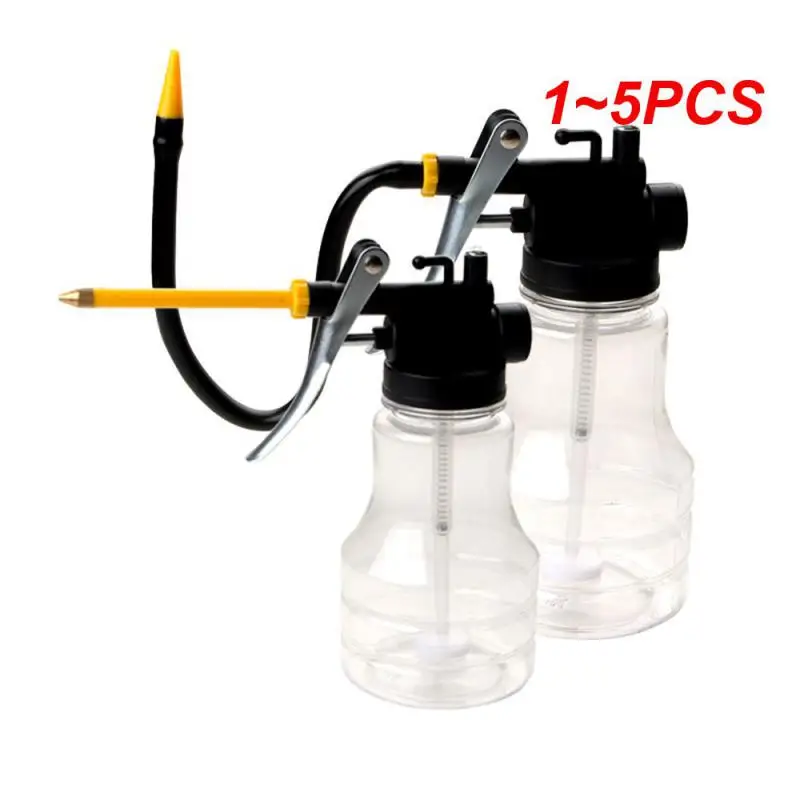 

1~5PCS Hardware Tool Transparent Oil Can 250ml 350ml Plastic Hose Refueling Pot High Pressure Oiler Oil Gun for Car