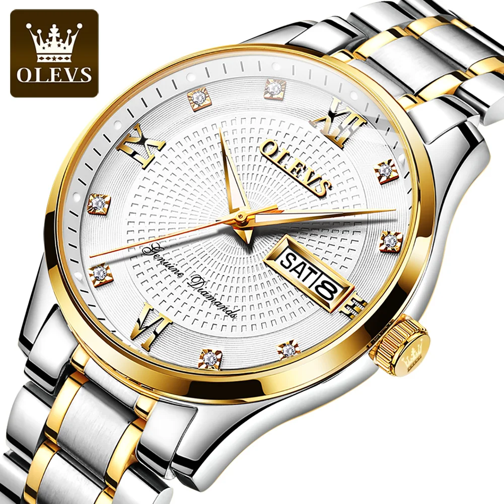 OLEVS Original Men's Watch Luxury Diamond Design Calender/Week Display Waterproof Wristwatch Men Automatic Mechanical Watches
OLEVS Original Men's Watch Luxury Diamond Design Calender/Week Display Waterproof Wristwatch Men Automatic Mechanical Watches