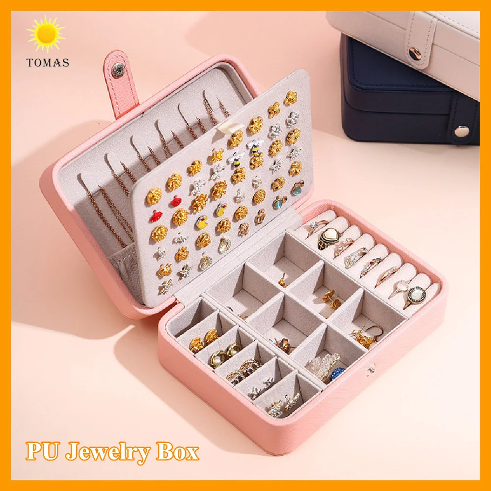 TOMAS Pink Multifunctional Leather PU Portable Jewelry Box Double Simple Earrings Ring Casket Hold Women Girls Gift Organizer
TOMAS Pink Multifunctional Leather PU Portable Jewelry Box Double Simple Earrings Ring Casket Hold Women Girls Gift Organizer