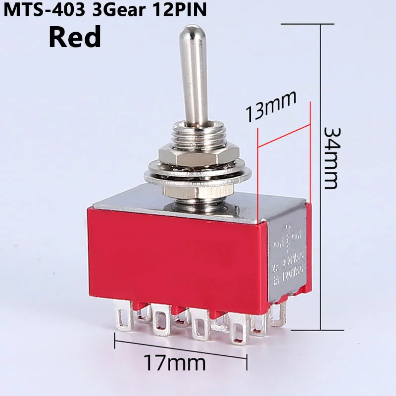 Красный 12-контактный мини переключатель MTS-402
Красный 12-контактный мини переключатель MTS-402