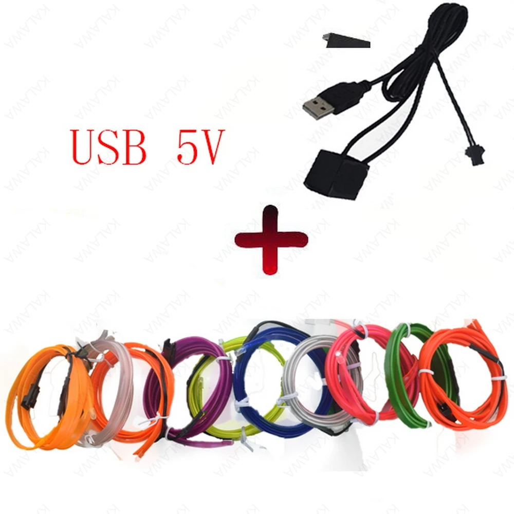 USB Plug Flexible Neon Led EL Wire Light Rope Tape Cable Strip LED Car Waterproof Sewing Edge Car Styling Tube Flex 12V 3V 5V
USB Plug Flexible Neon Led EL Wire Light Rope Tape Cable Strip LED Car Waterproof Sewing Edge Car Styling Tube Flex 12V 3V 5V