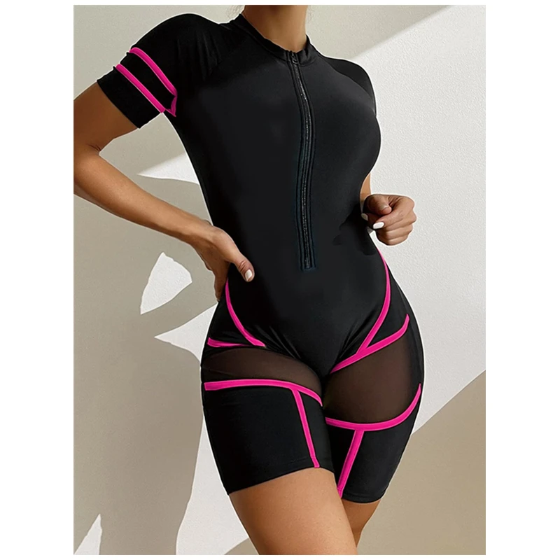 Women Sport Zipper Monokini One Piece Swimsuit Mesh Patchwork Swimwear Conservative Swimming Suit 2022 Designer Bathing Suit
Women Sport Zipper Monokini One Piece Swimsuit Mesh Patchwork Swimwear Conservative Swimming Suit 2022 Designer Bathing Suit