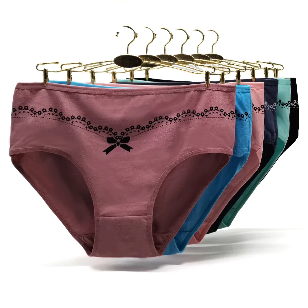 

Panties Plus Size Cotton Underwear Women Briefs Female Knickers Lady Lingerie Girl intimate Underpants 6 Pieces/Lot